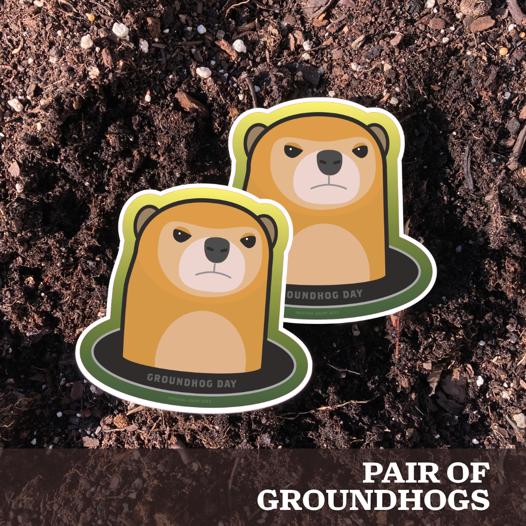 Holiday 2023: UDCNY Groundhog Sticker Pair